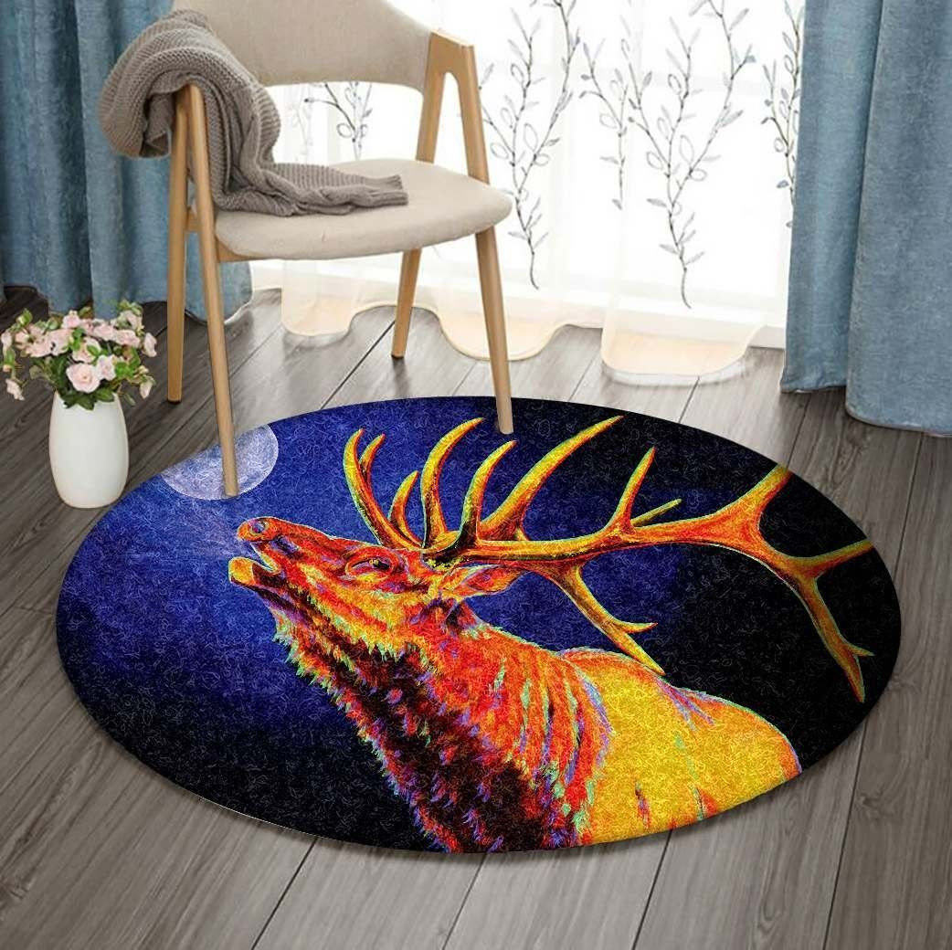 Deer Moon Round Rug Carpet Bedroom Livingroom Home Decor