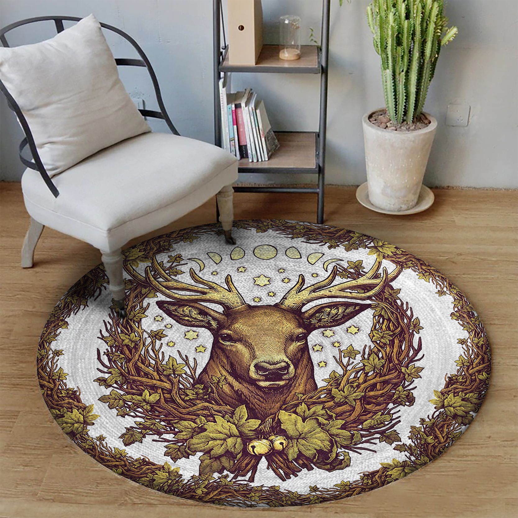 Deer Round Rug Carpet Bedroom Livingroom Home Decor