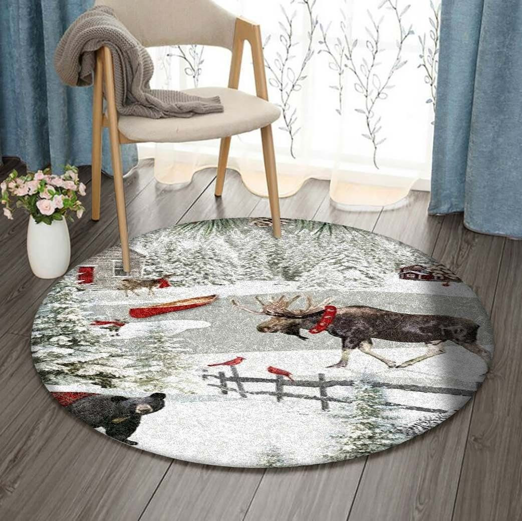 Deer Round Rug Carpet Bedroom Livingroom Home Decor