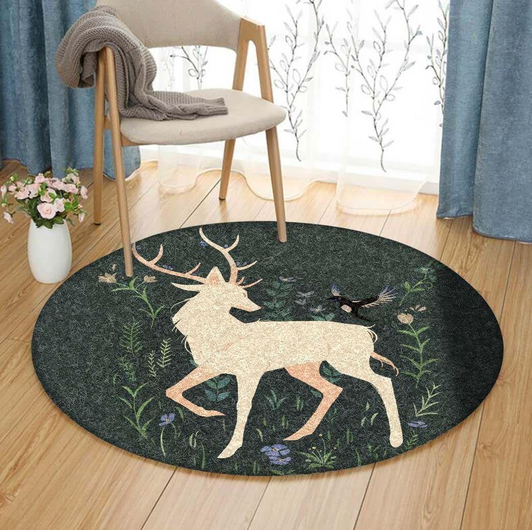 Deer Round Rug Carpet Bedroom Livingroom Home Decor