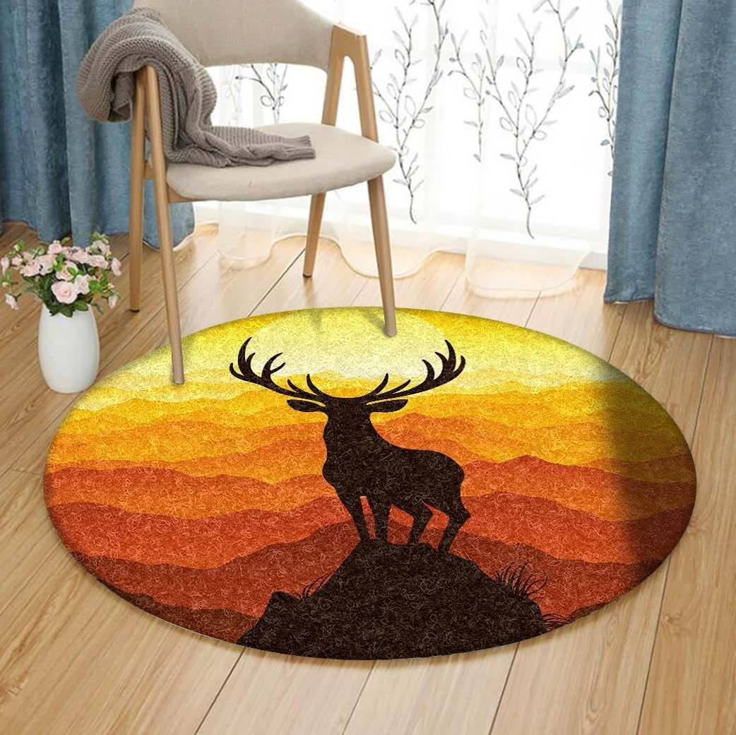 Deer Round Rug Carpet Bedroom Livingroom Home Decor