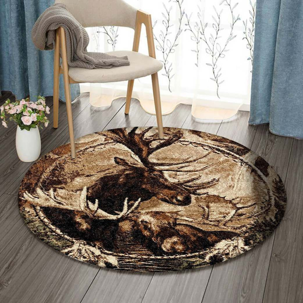 Deer Round Rug Carpet Bedroom Livingroom Home Decor