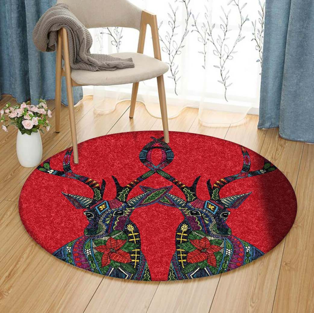 Deer Round Rug Carpet Bedroom Livingroom Home Decor