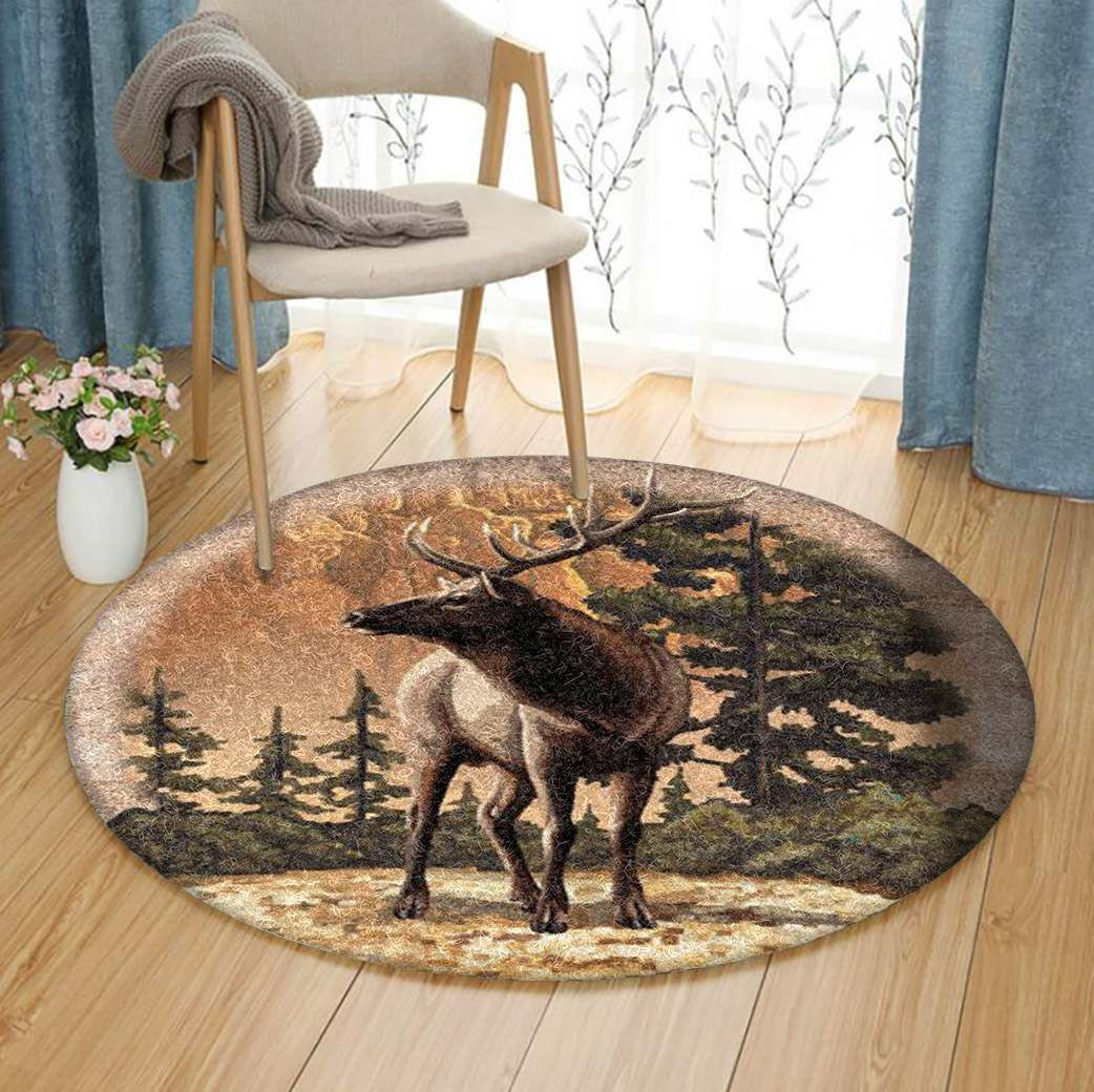 Deer Round Rug Carpet Bedroom Livingroom Home Decor