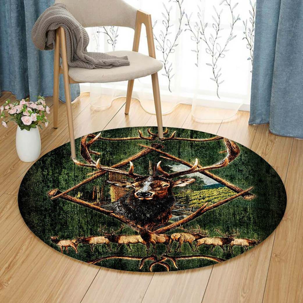 Deer Round Rug Carpet Bedroom Livingroom Home Decor