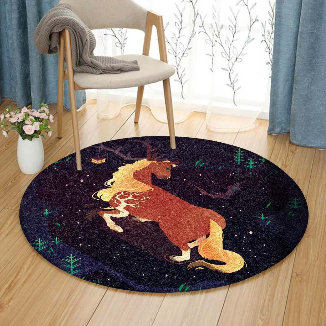 Deer Round Rug Carpet Bedroom Livingroom Home Decor