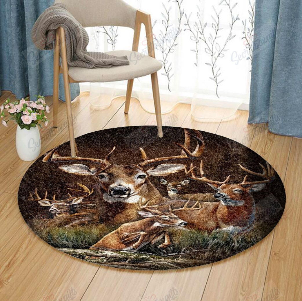 Deer Round Rug Carpet Bedroom Livingroom Home Decor