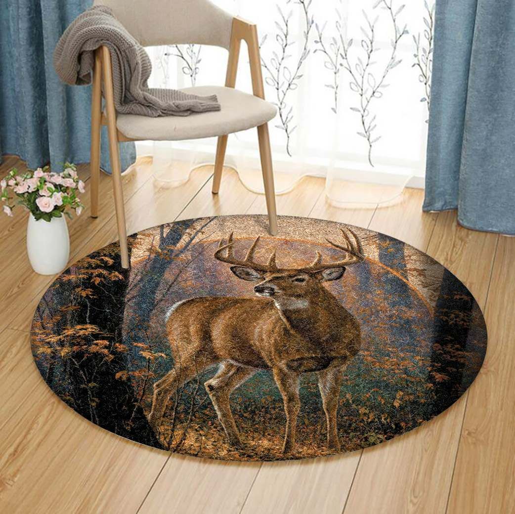 Deer Round Rug Carpet Bedroom Livingroom Home Decor