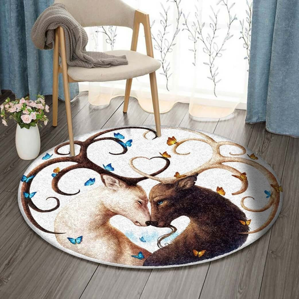 Deer Round Rug Carpet Bedroom Livingroom Home Decor