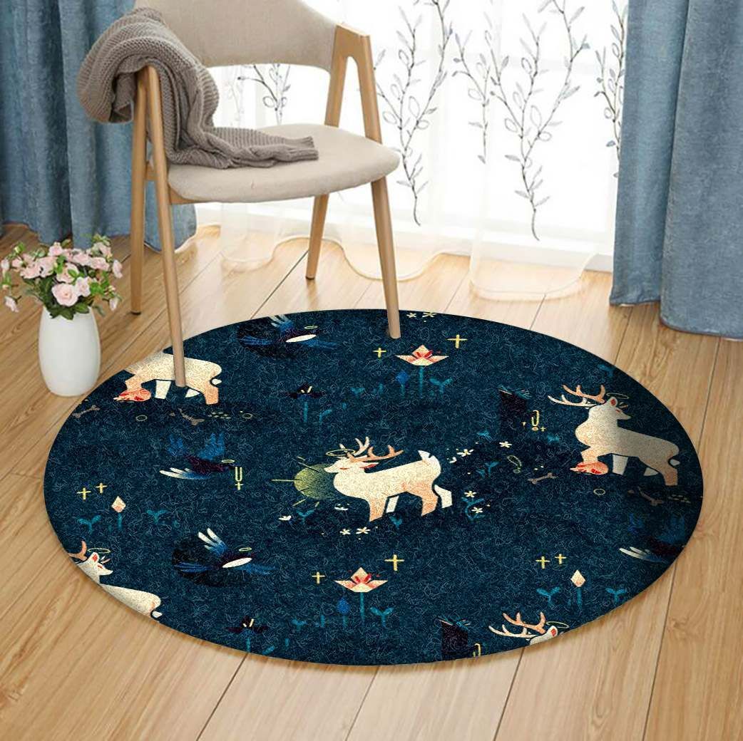 Deer Round Rug Carpet Bedroom Livingroom Home Decor