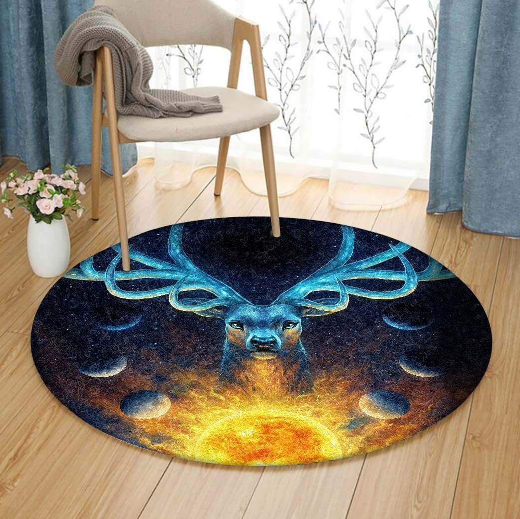 Deer Round Rug Carpet Bedroom Livingroom Home Decor