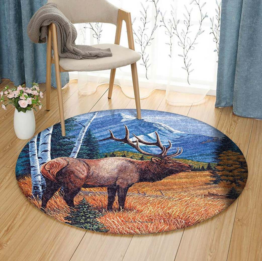 Deer Round Rug Carpet Bedroom Livingroom Home Decor