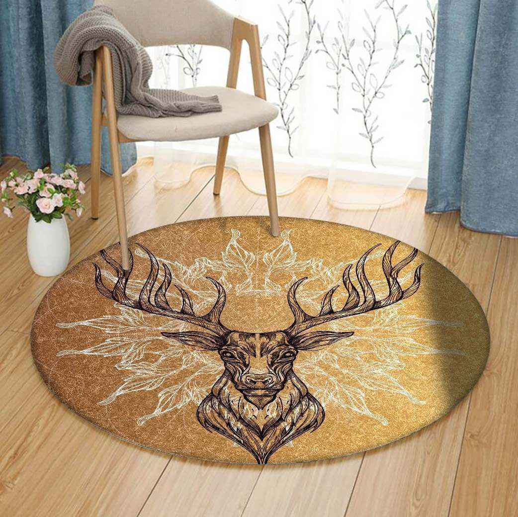 Deer Round Rug Carpet Bedroom Livingroom Home Decor
