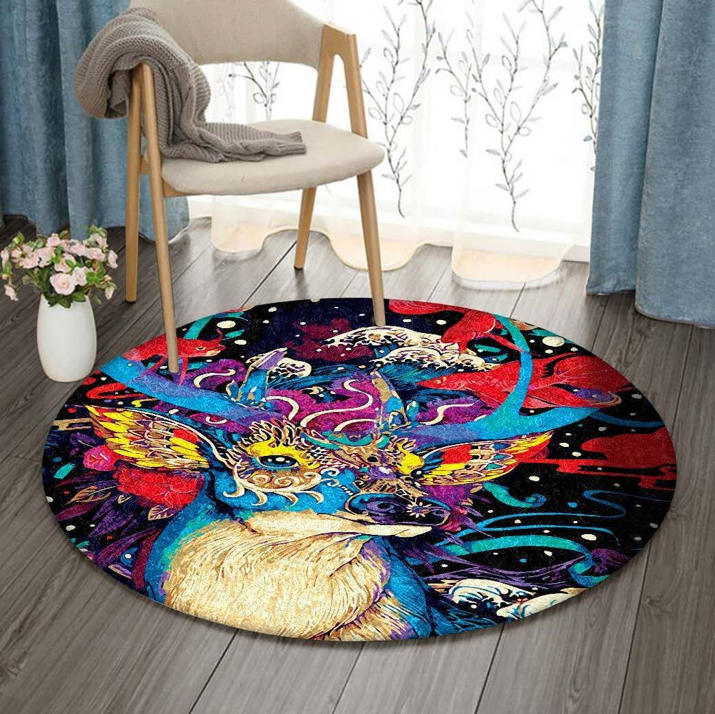Deer Round Rug Carpet Bedroom Livingroom Home Decor