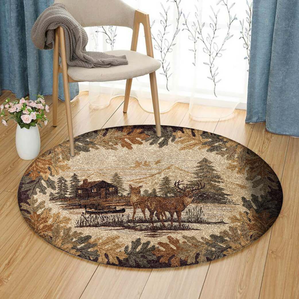 Deer Round Rug Carpet Bedroom Livingroom Home Decor