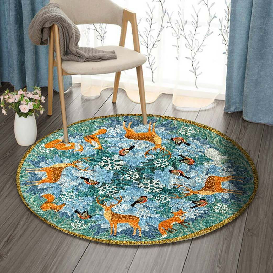 Deer Round Rug Carpet Bedroom Livingroom Home Decor