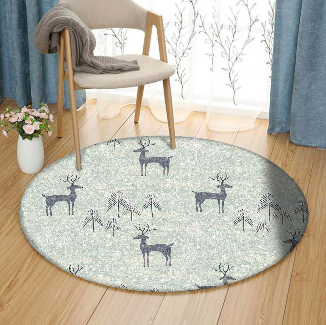 Deer Round Rug Carpet Bedroom Livingroom Home Decor