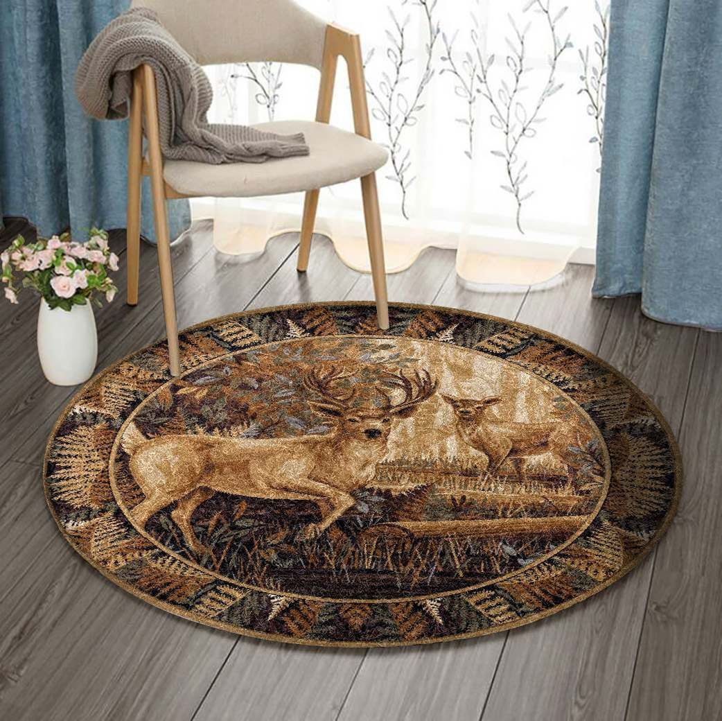 Deer Round Rug Carpet Bedroom Livingroom Home Decor