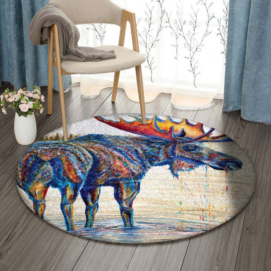 Deer Round Rug Carpet Bedroom Livingroom Home Decor