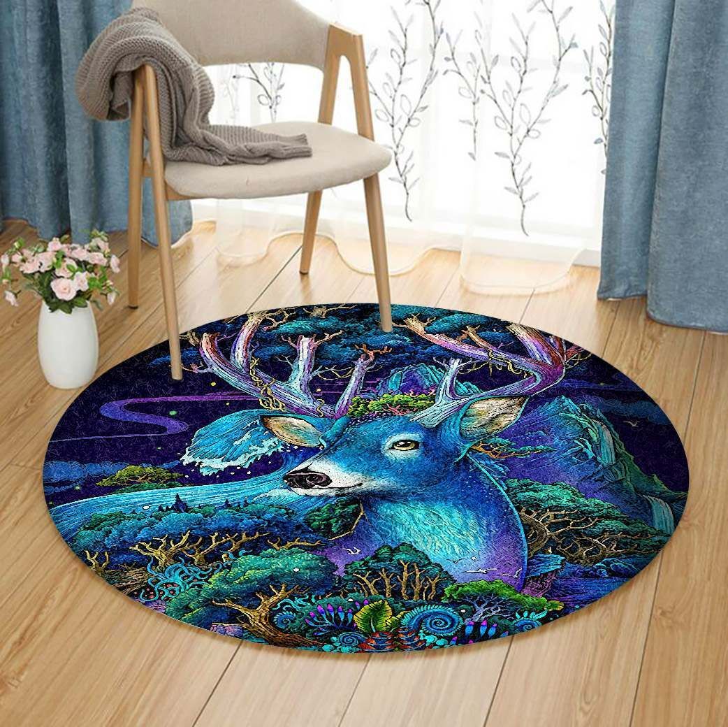 Deer Round Rug Carpet Bedroom Livingroom Home Decor