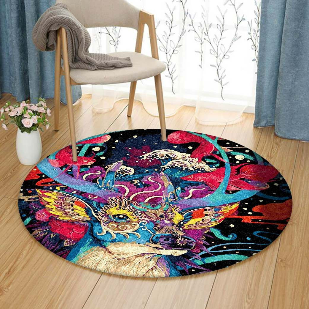 Deer Round Rug Carpet Bedroom Livingroom Home Decor