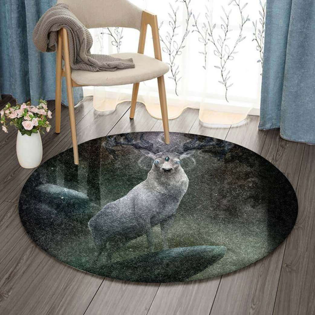 Deer Round Rug Carpet Bedroom Livingroom Home Decor