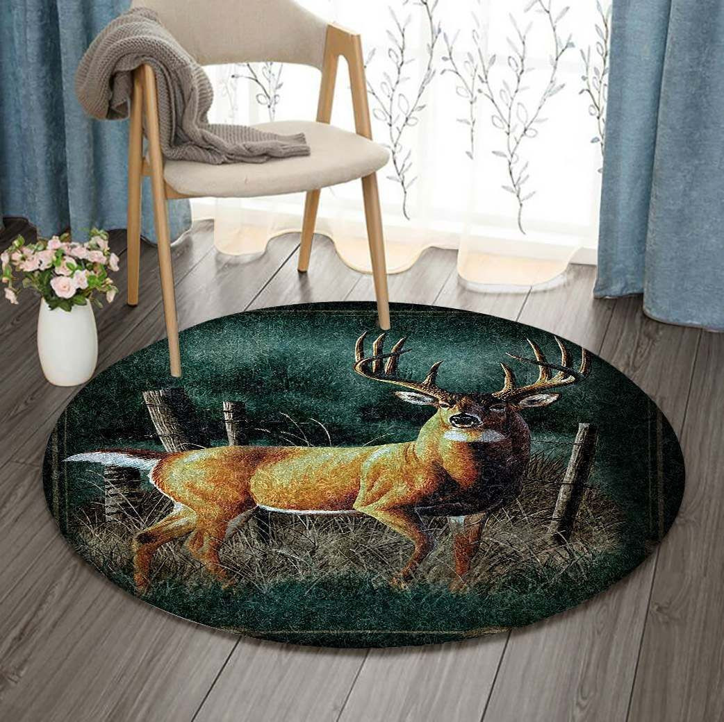 Deer Round Rug Carpet Bedroom Livingroom Home Decor