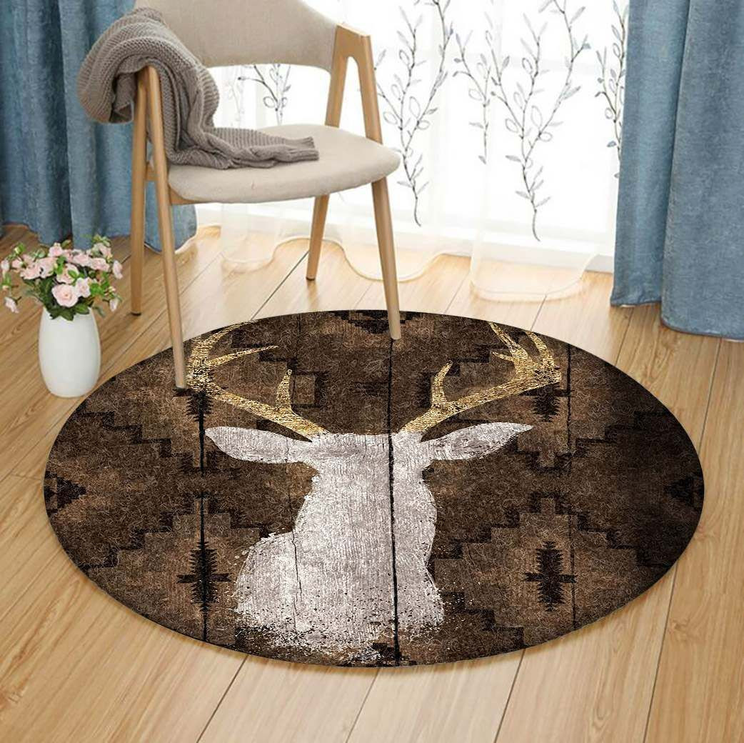 Deer Round Rug Carpet Bedroom Livingroom Home Decor