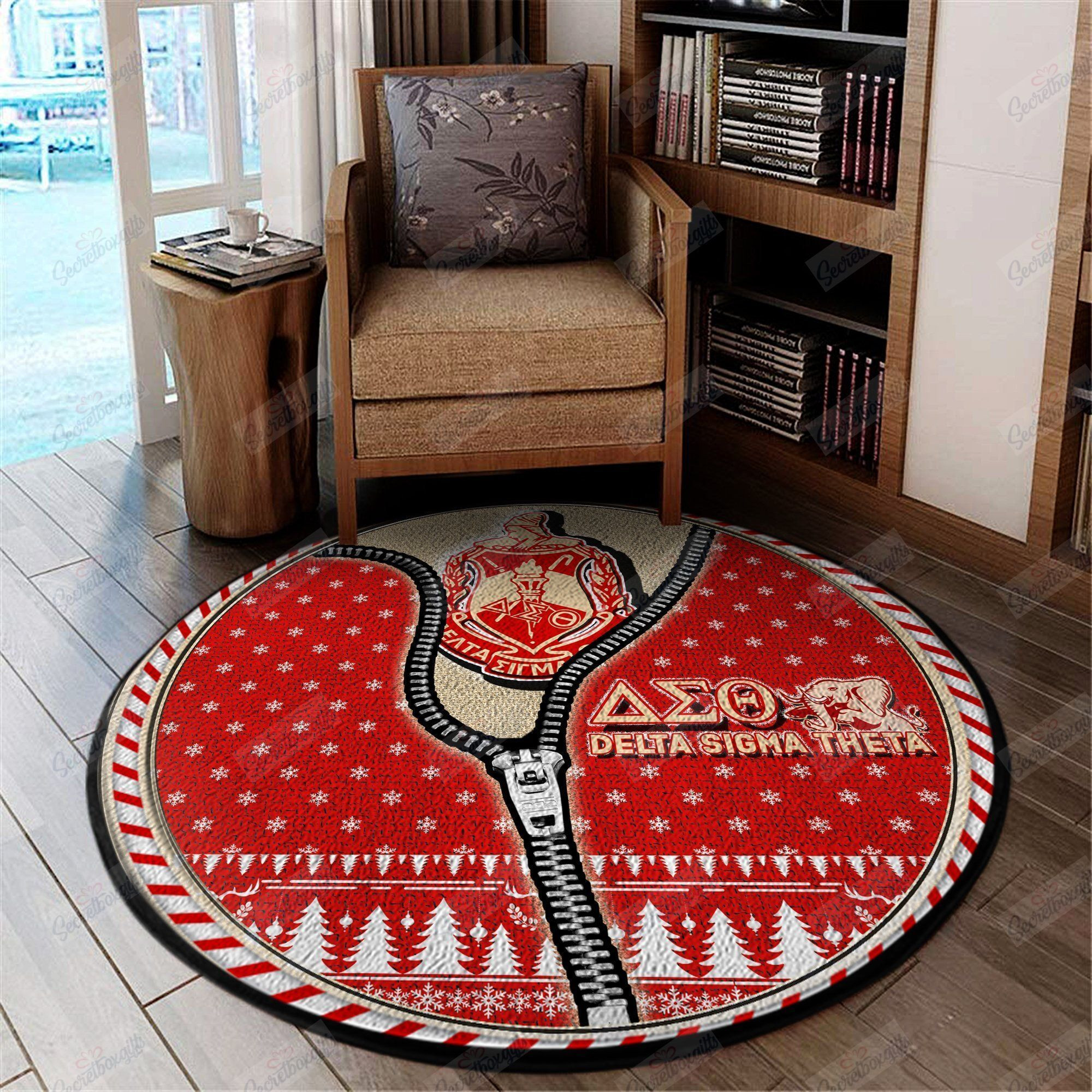 Delta Sigma Theta Christmas Round Rug Carpet Bedroom Livingroom Home Decor