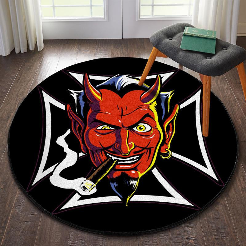 Demon Rat Rod Hot Rod Round Rug Carpet Bedroom Livingroom Home Decor