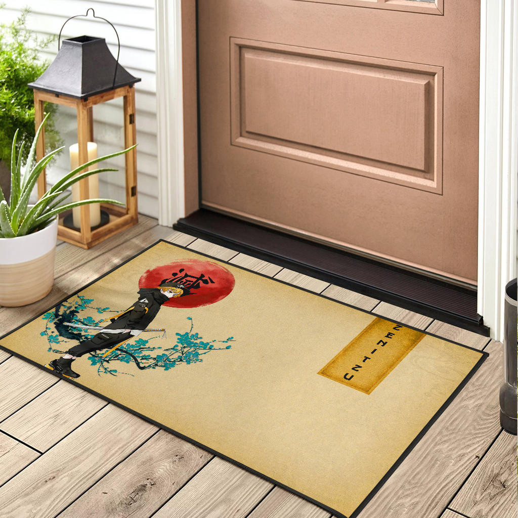 Demon Slayer Zenitsu Wearing Modern Clothes Yellow Theme Rubber Doormat Home Decor - Image 3