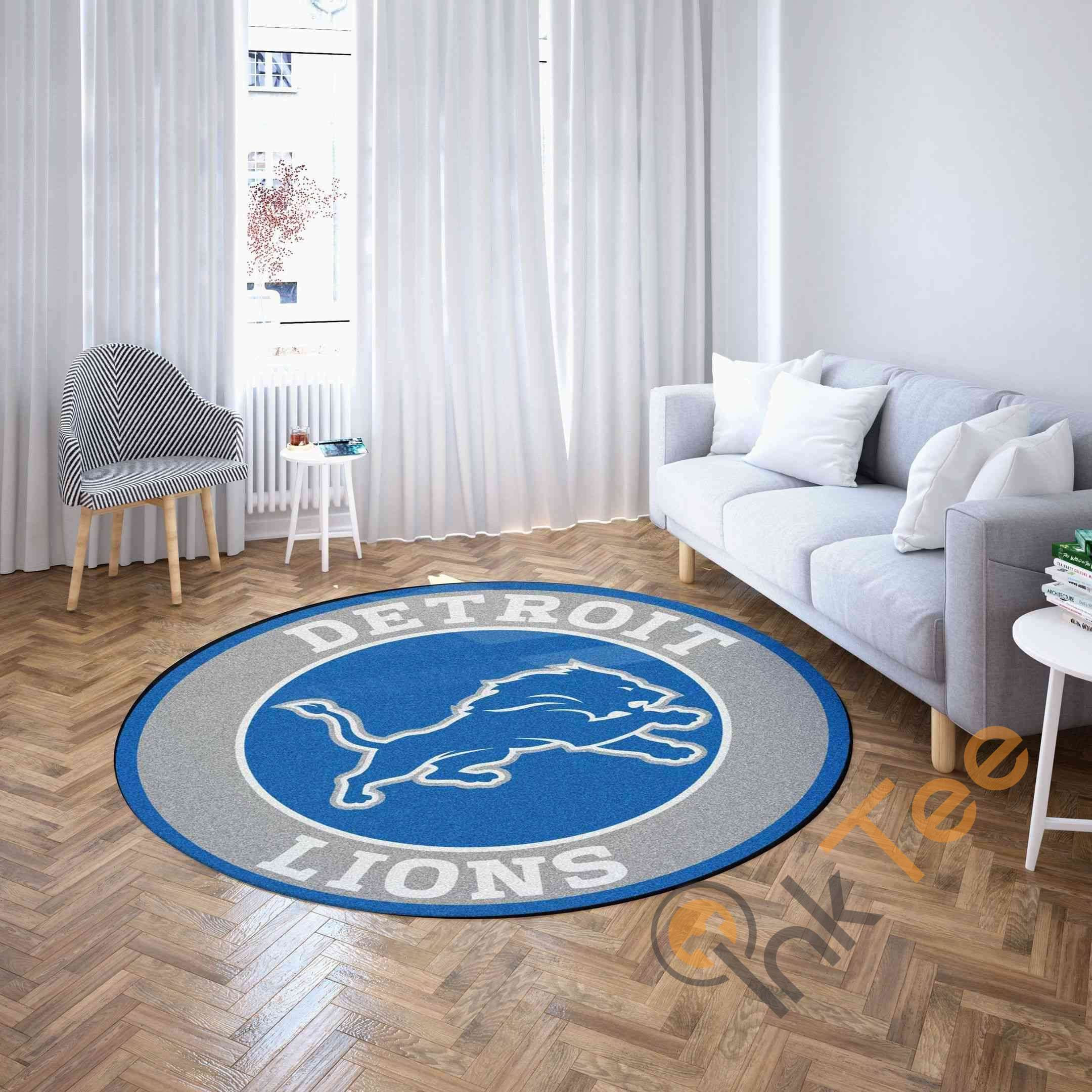 Detroit Lions Round Rug Carpet Bedroom Livingroom Home Decor