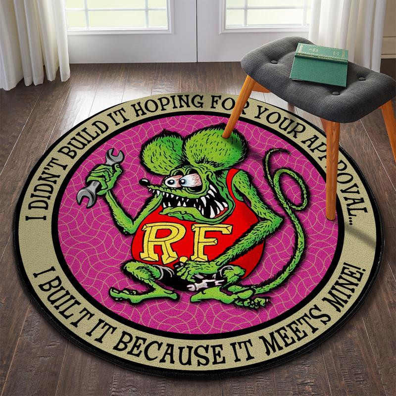Didn'T Build It Hoping Hot Rod Garage Round Rug Carpet Bedroom Livingroom Home Decor