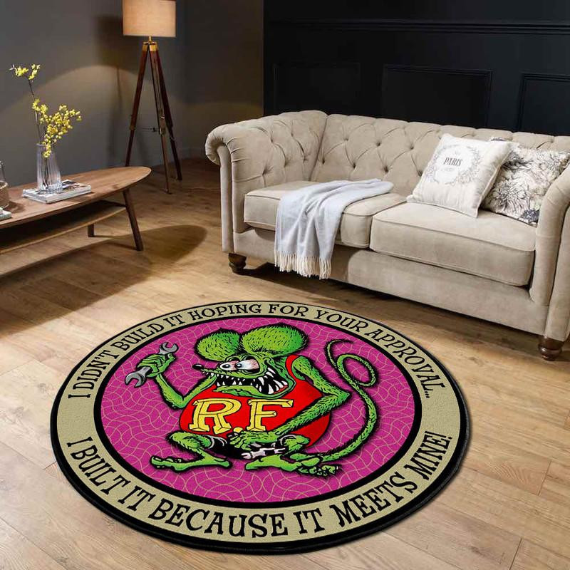 Didn'T Build It Hoping Hot Rod Garage Round Rug Carpet Bedroom Livingroom Home Decor - Image 3