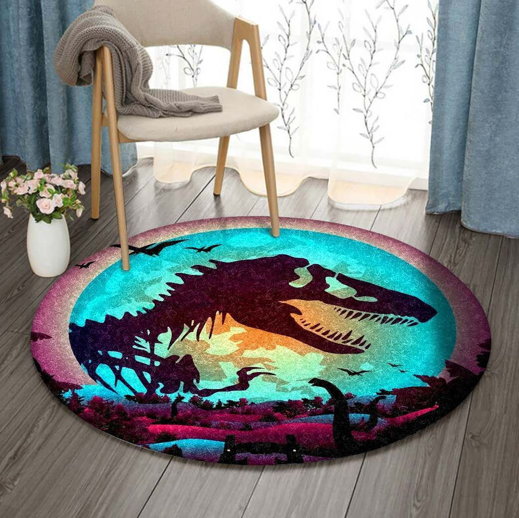 Dinasaur Round Rug Carpet Bedroom Livingroom Home Decor