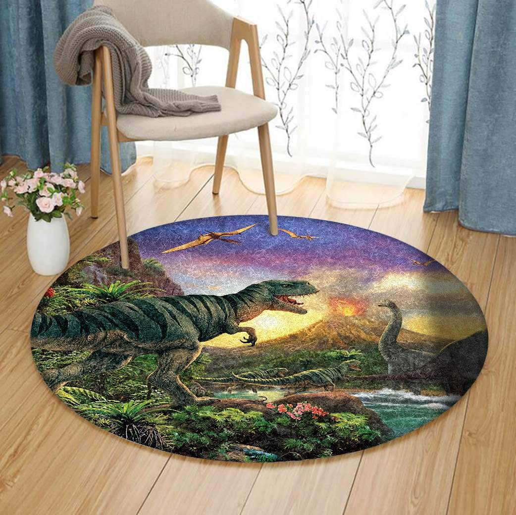 Dinosaur Limited Edition Round Rug Carpet Bedroom Livingroom Home Decor