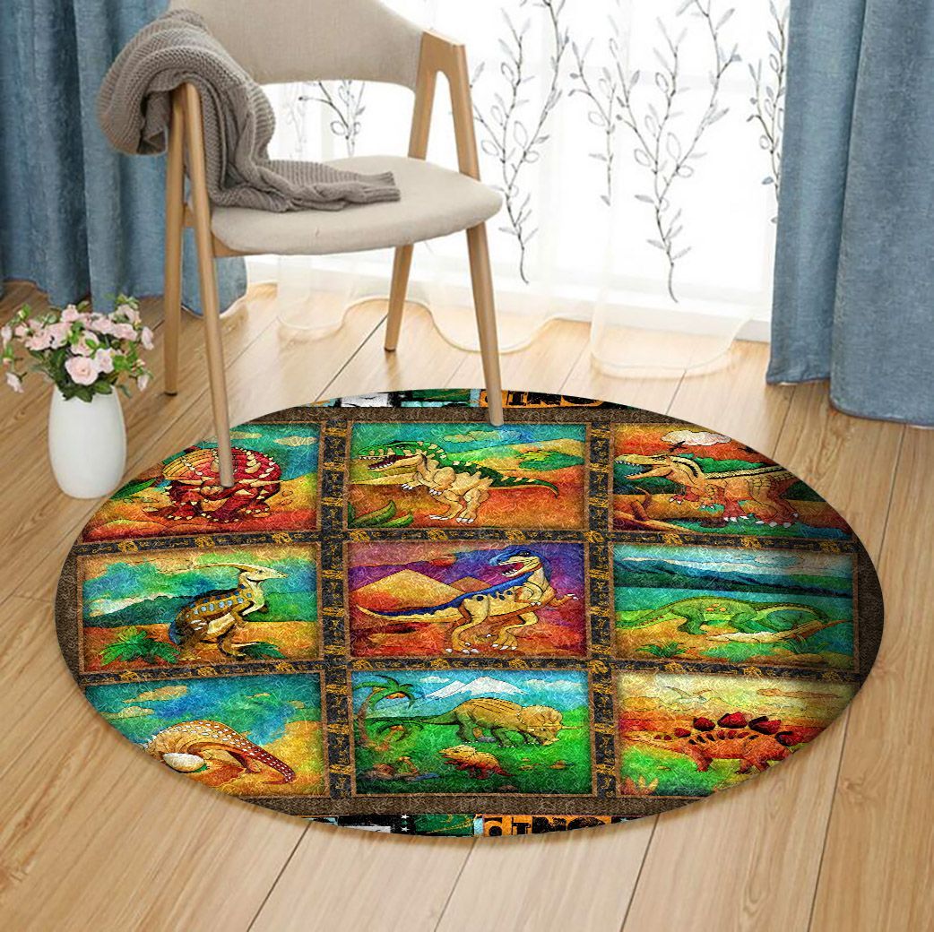 Dinosaur Limited Edition Round Rug Carpet Bedroom Livingroom Home Decor
