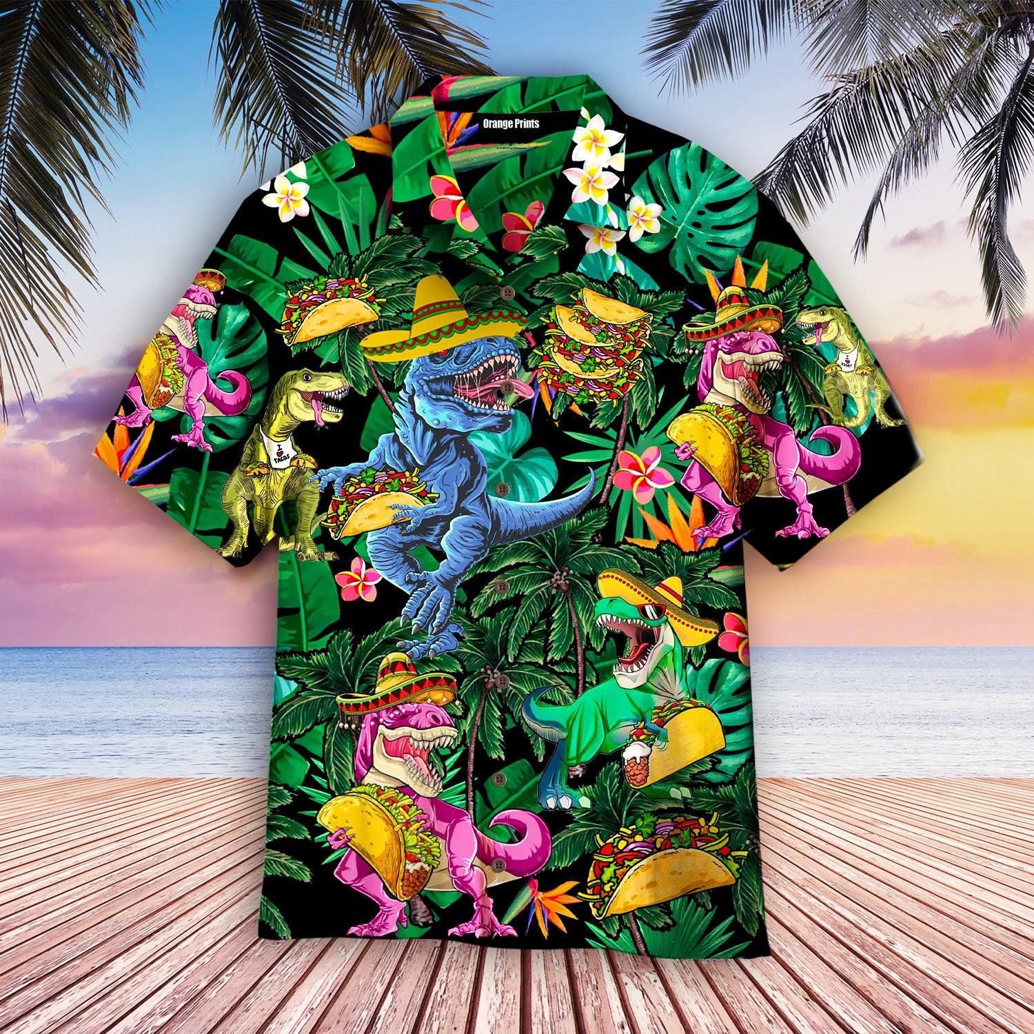 Dinosaur Love Tacos Hawaiian Shirt