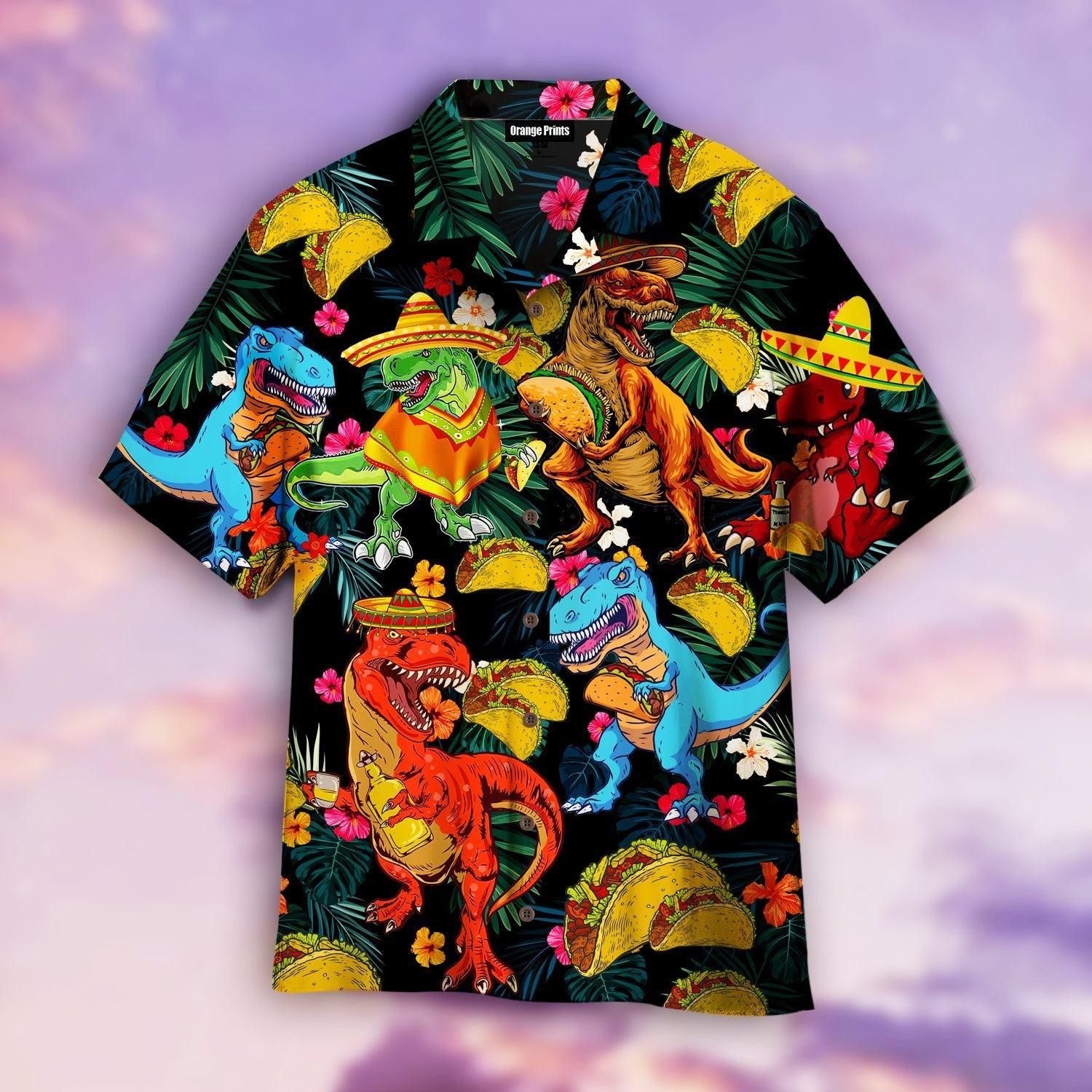 Dinosaur Love Tacos Hawaiian Shirt