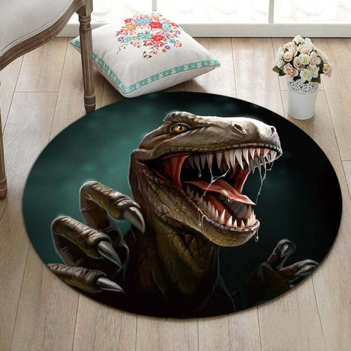 Dinosaur Round Rug Carpet Bedroom Livingroom Home Decor