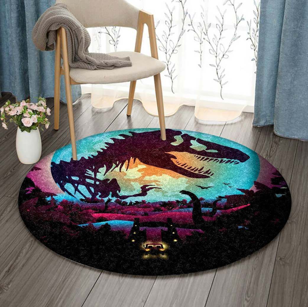 Dinosaur Skeleton Round Rug Carpet Bedroom Livingroom Home Decor