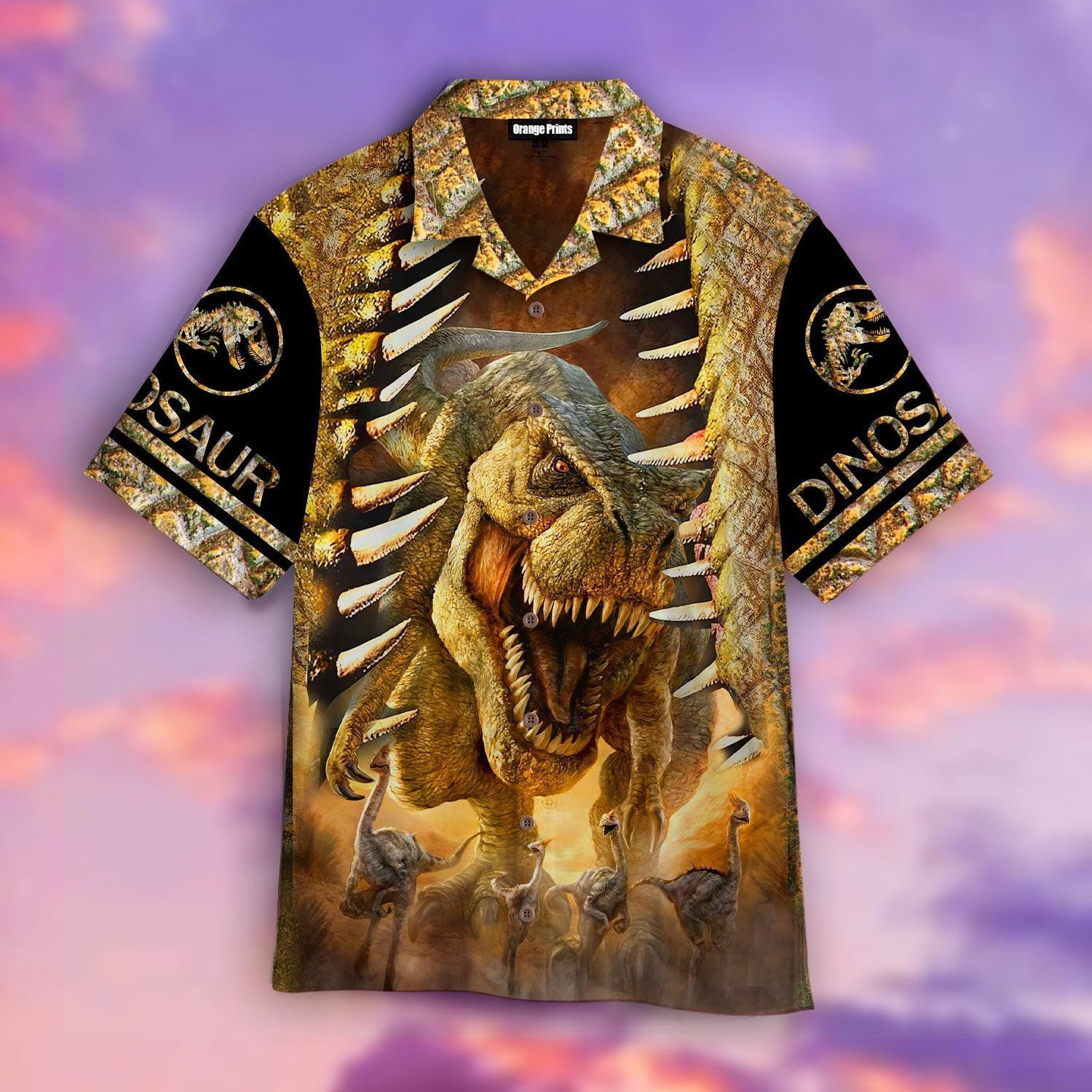 Dinosaur T-rex Hawaiian Shirt