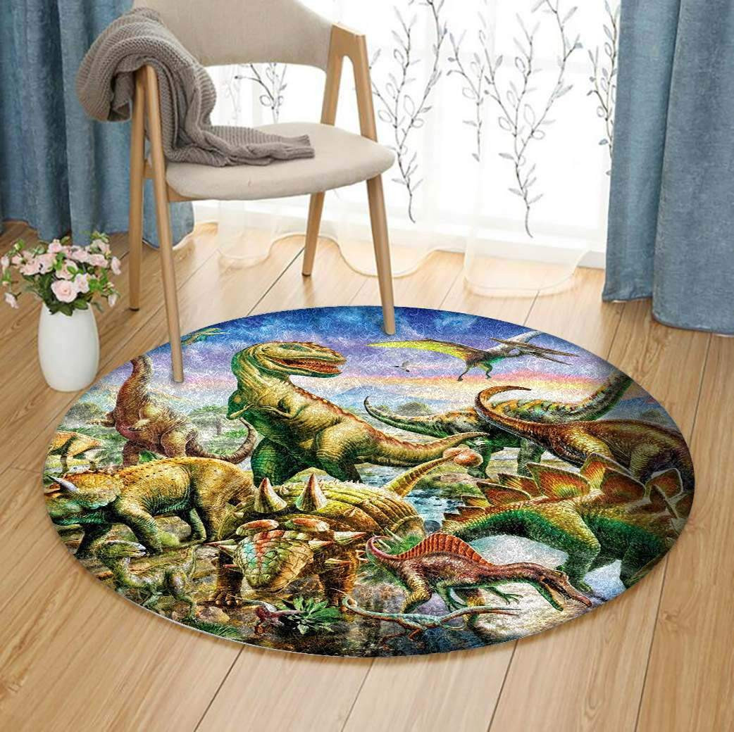 Dinosaurs Limited Edition Round Rug Carpet Bedroom Livingroom Home Decor