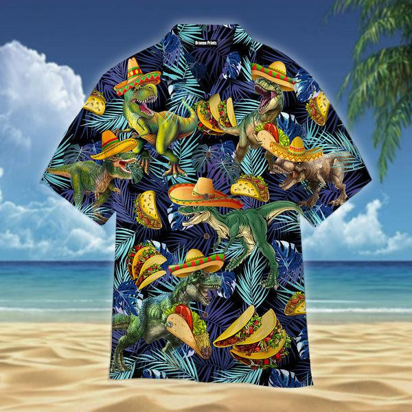 Dinosaurs Love Tacos T-rex Hawaiian Shirt