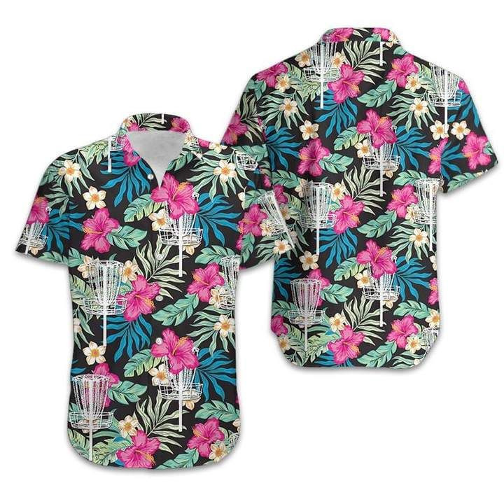 Disc Golf Hibiscus Hawaiian Shirt