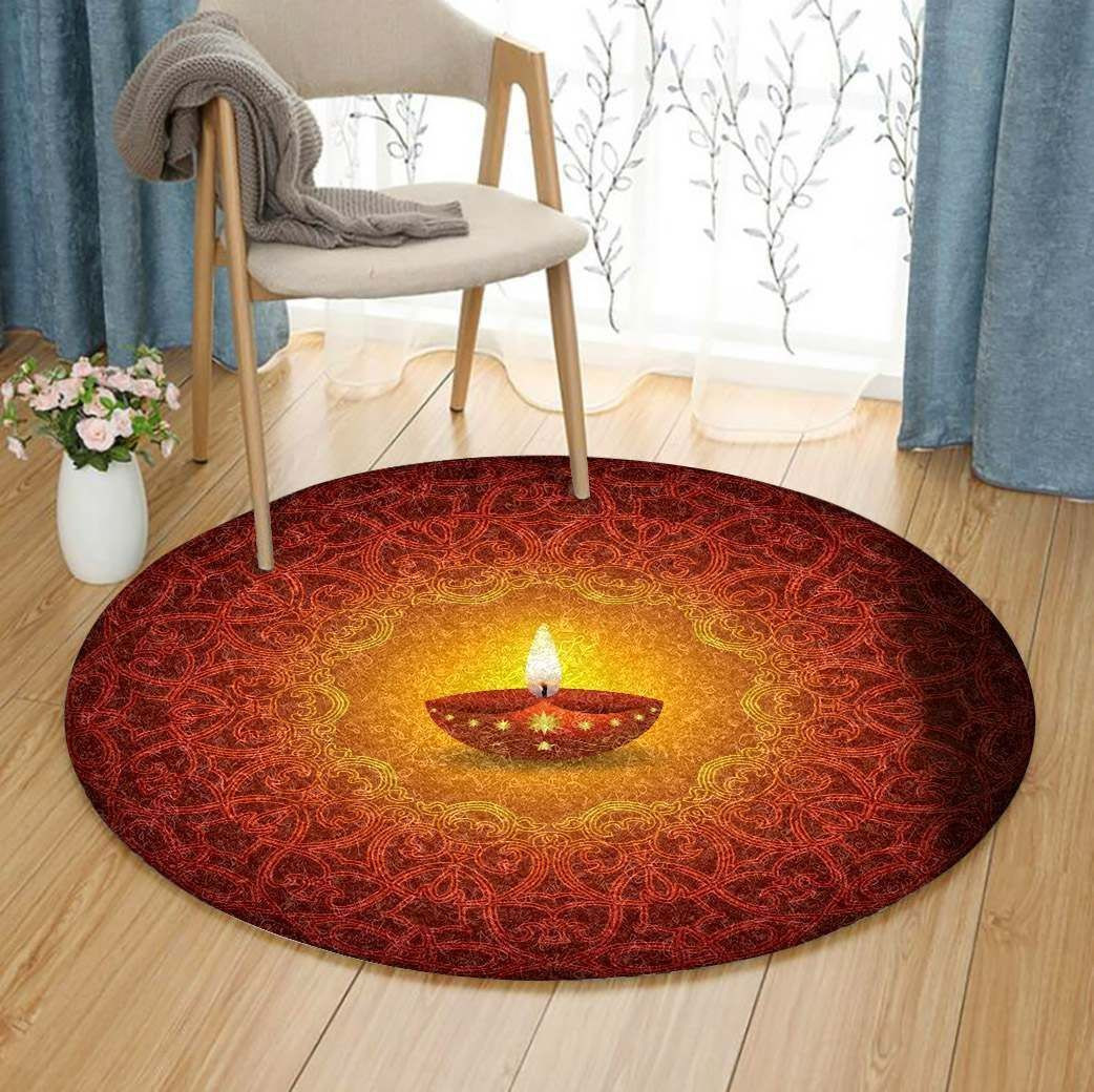 Diwali Round Rug Carpet Bedroom Livingroom Home Decor