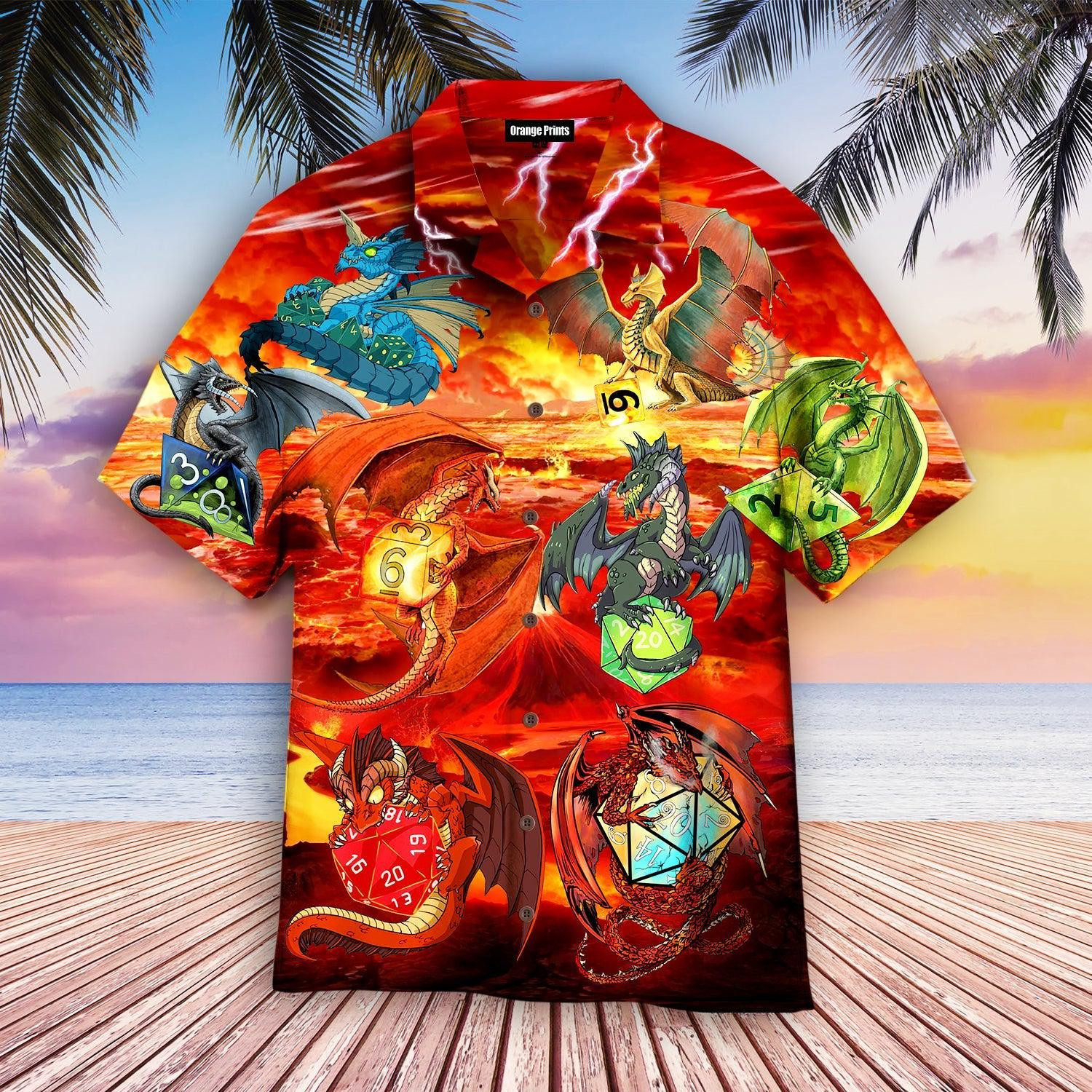 DnD Dragon Dice Volcano Hawaiian Shirt