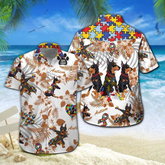 Doberman Autism Hawaiian Hawaiian Shirt