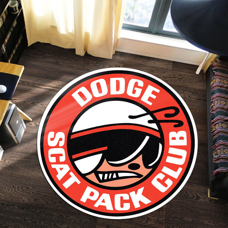 Dodge Scat Pack Vintage Drag Racing Hot Rod Round Rug Carpet Bedroom Livingroom Home Decor - Image 3