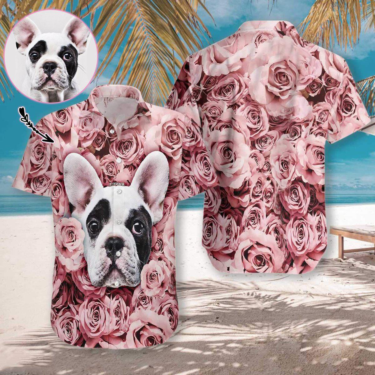 Dog In The Rose Hawaiian Shirt